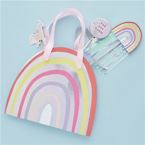 Pastel Rainbow Paper Party Bags ( 5 Pieces )